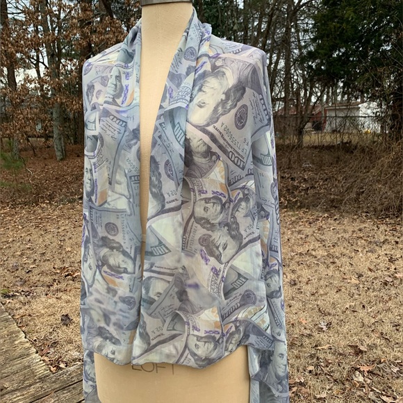 Large Money Print Scarf - Picture 12 of 16